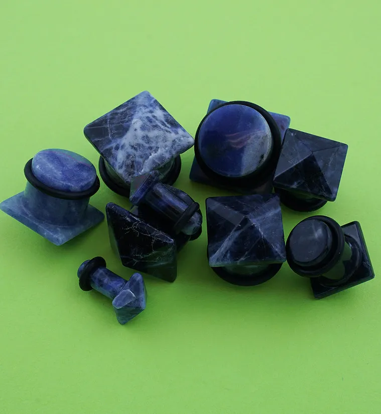 00G Blue Sodalite Stone Squared Plugs