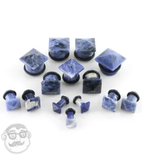 00G Blue Sodalite Stone Squared Plugs