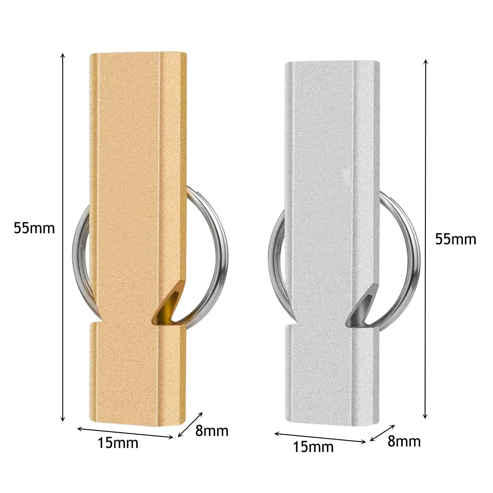 10 Pcs Gold and Silver Emergency Whistle