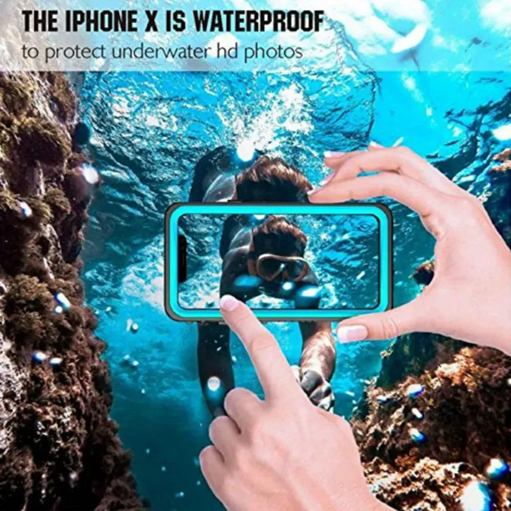 100% Sealed Underwater Diving Case for iPhone XR XS X 360 Full Protect Cover for Apple iPhone XS Max Waterproof Shockproof Cases