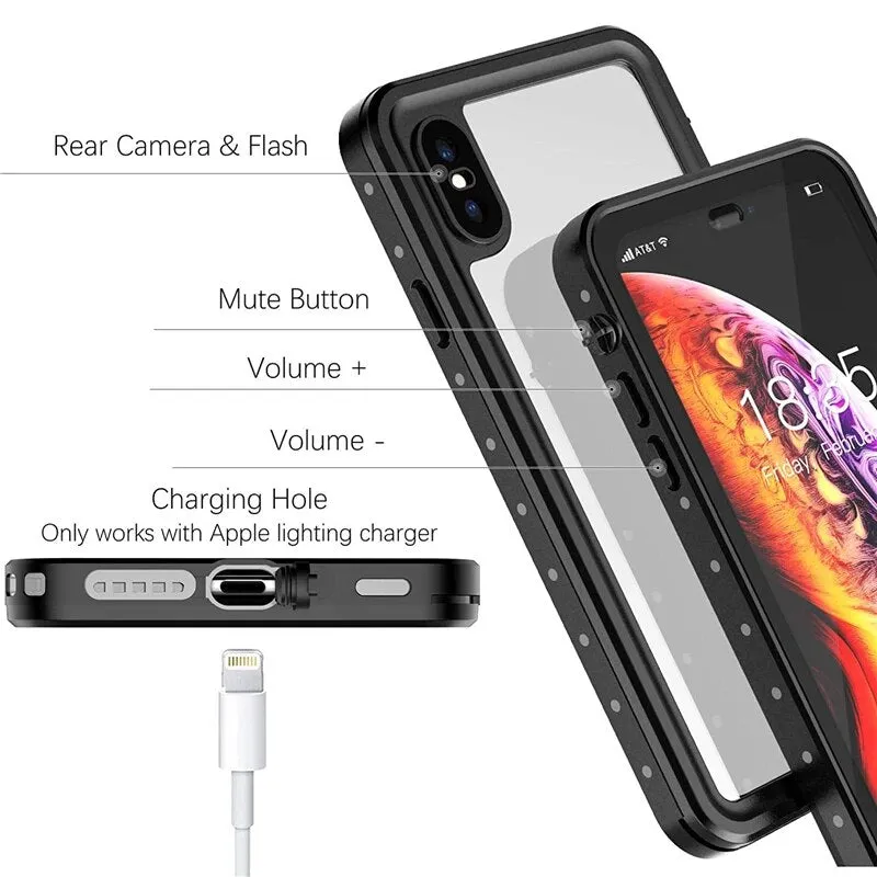 100% Sealed Underwater Diving Case for iPhone XR XS X 360 Full Protect Cover for Apple iPhone XS Max Waterproof Shockproof Cases