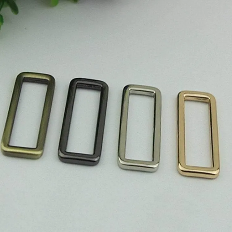 10pcs Strap Slider Bag Hardware Rectangle Single Loop Metal Buckle Adjuster Gold Silver Gunmetal Bronze Purse Handbag Making Bulk 38x12mm