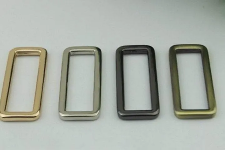 10pcs Strap Slider Bag Hardware Rectangle Single Loop Metal Buckle Adjuster Gold Silver Gunmetal Bronze Purse Handbag Making Bulk 38x12mm