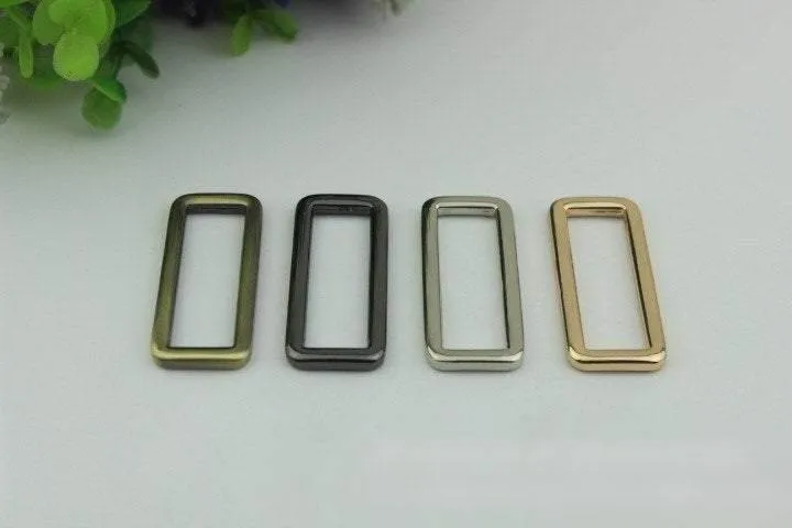 10pcs Strap Slider Bag Hardware Rectangle Single Loop Metal Buckle Adjuster Gold Silver Gunmetal Bronze Purse Handbag Making Bulk 38x12mm