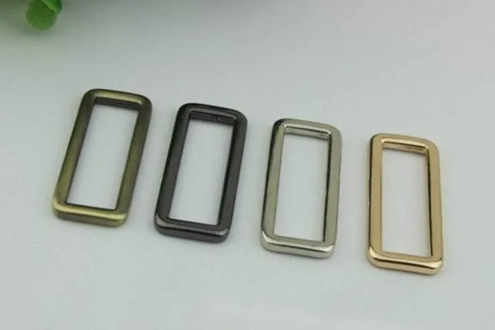 10pcs Strap Slider Bag Hardware Rectangle Single Loop Metal Buckle Adjuster Gold Silver Gunmetal Bronze Purse Handbag Making Bulk 38x12mm