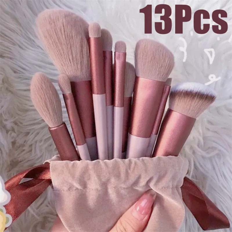 13-Piece Makeup Brush Set – Concealer, Blush, Powder, Eyeshadow, Highlighter & Foundation Brushes