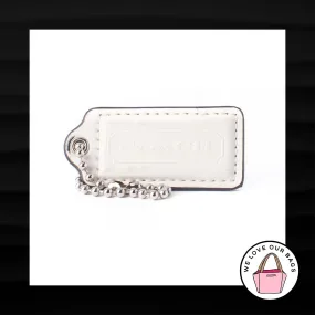 2.25" Medium COACH WHITE PATENT LEATHER KEY FOB BAG CHARM KEYCHAIN HANGTAG TAG