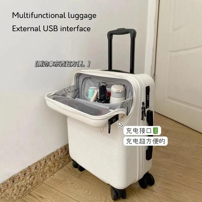 24-Inch Suitcase Front Opening Design with Lock - Lightweight & Spacious