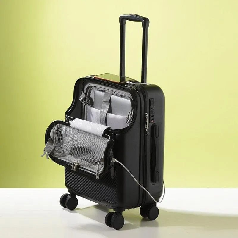 24-Inch Suitcase Front Opening Design with Lock - Lightweight & Spacious