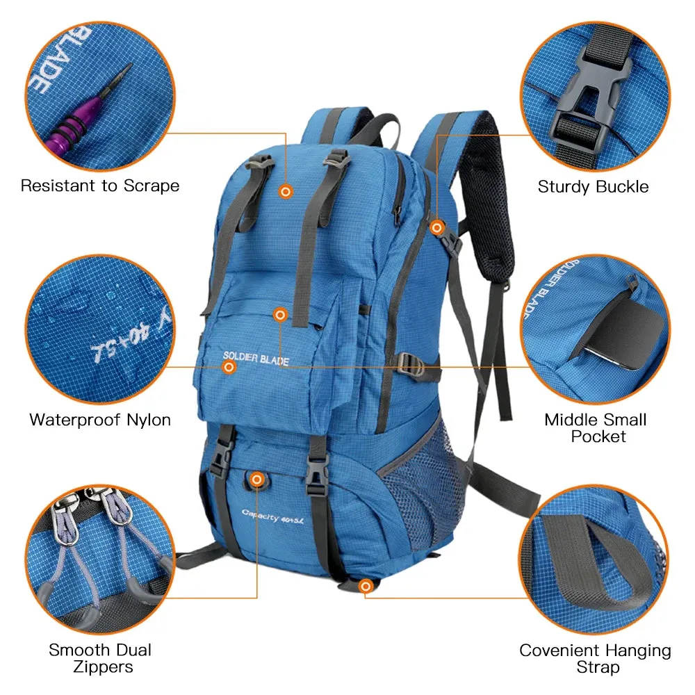 45L Camping Hiking Backpack Large Capacity Mountaineering Pack Waterproof Travel Backpack