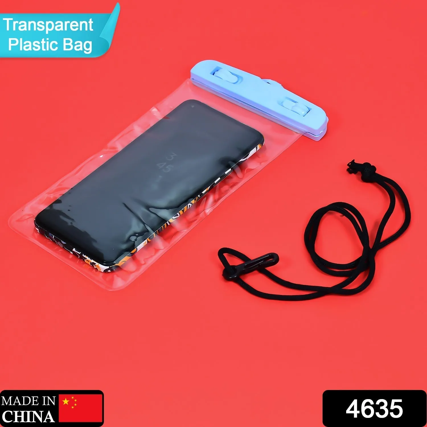 4635 Mobile Waterproof Sealed Transparent Plastic Bag / Pouch Cover for All Mobile Phones