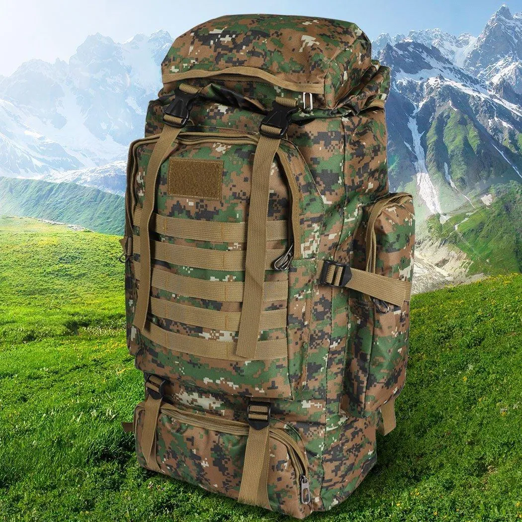 80L Military Tactical Backpack Rucksack Hiking Camping Outdoor