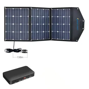 ACOPower 120W Portable Solar Panel Foldable Suitcase With Integrated Output Box