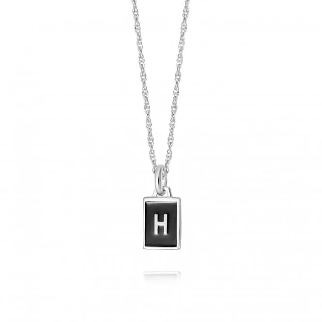 Alphabet Initial Recycled Sterling Silver H Necklace BETH_SLV