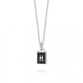 Alphabet Initial Recycled Sterling Silver H Necklace BETH_SLV