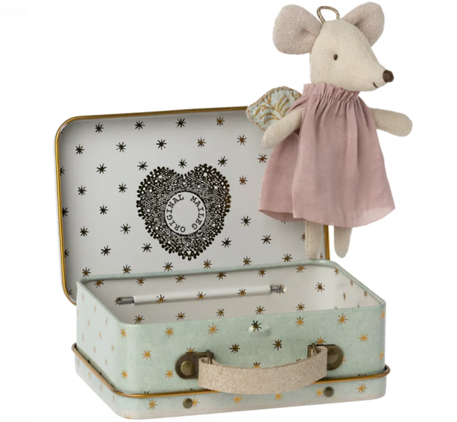 Angel Mouse in Suitcase