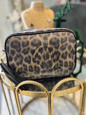 Animal Print Logo Camera Bag