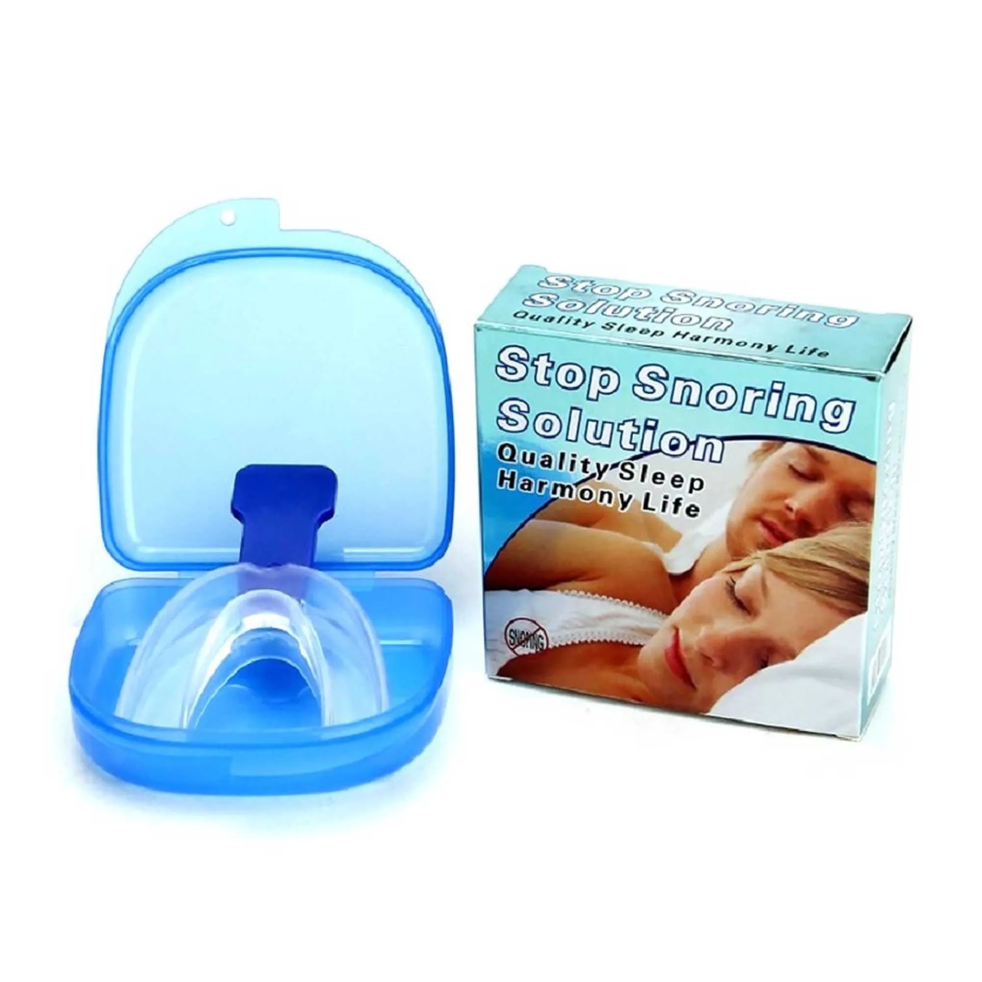 Anti-Snoring Soft Silicone Mouthpieces & Nose Clips Set