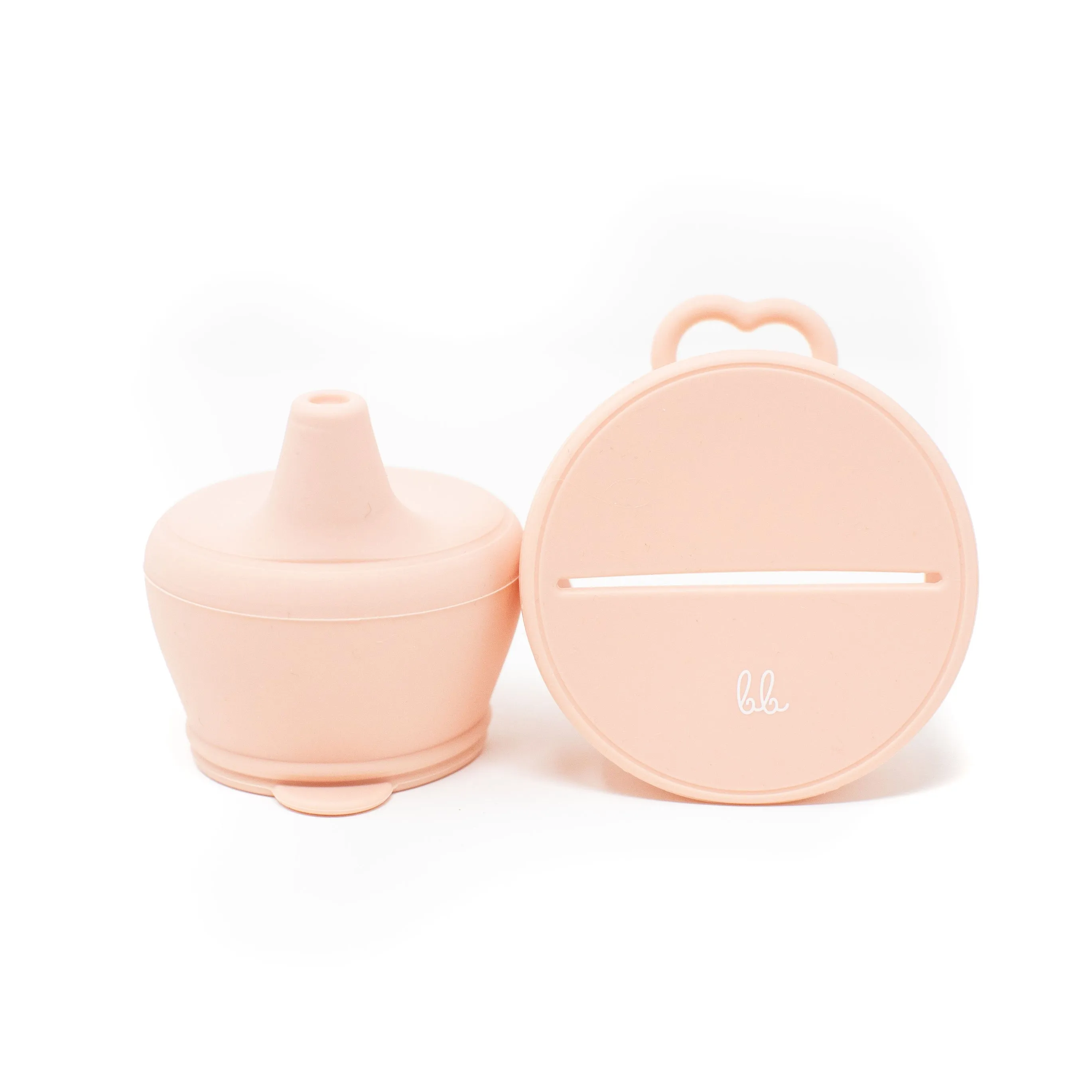 Baby Bar & Co Silicone Snack & Sippy Lids Set Dusty Pink