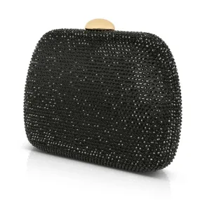 Badgley Mischka Women's Oval Crystal Miniaudiere in Black