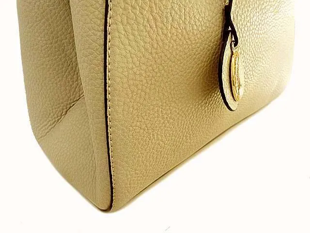 BEIGE MULTI-COMPARTMENT CHAIN HANDBAG WITH STRAP