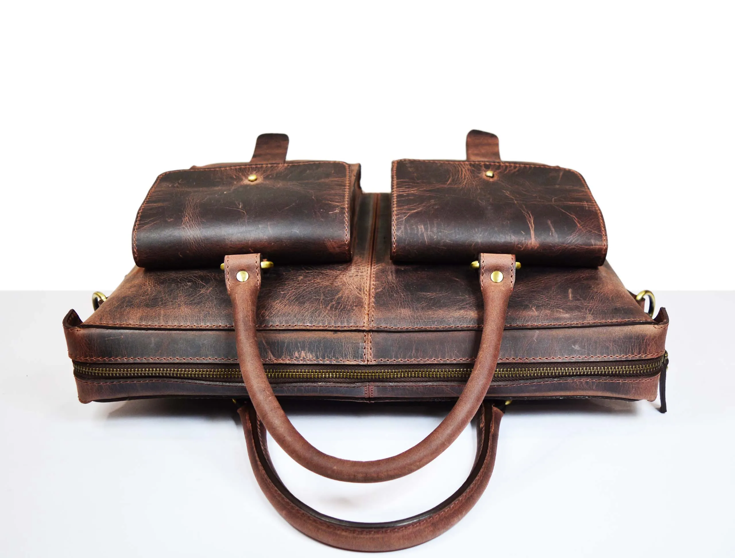 Berkeley Leather Portfolio Bag - Walnut Brown