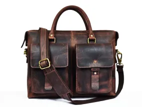 Berkeley Leather Portfolio Bag - Walnut Brown