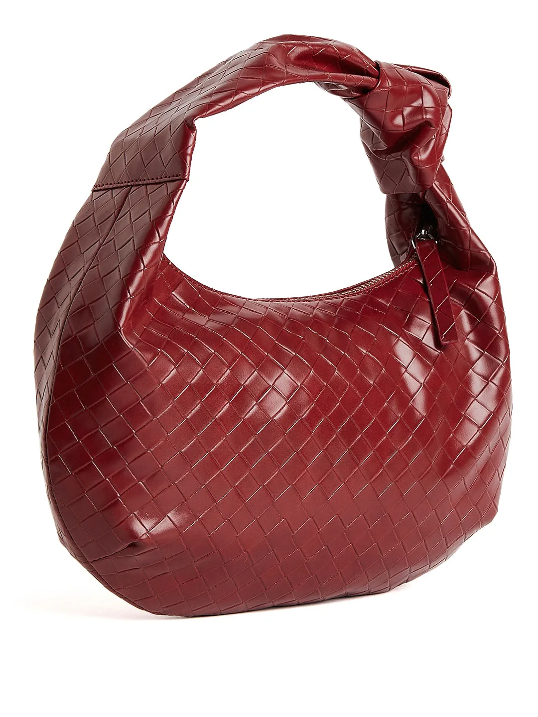 Berrylush Women Textured Red Weave Casual Regular Handbag