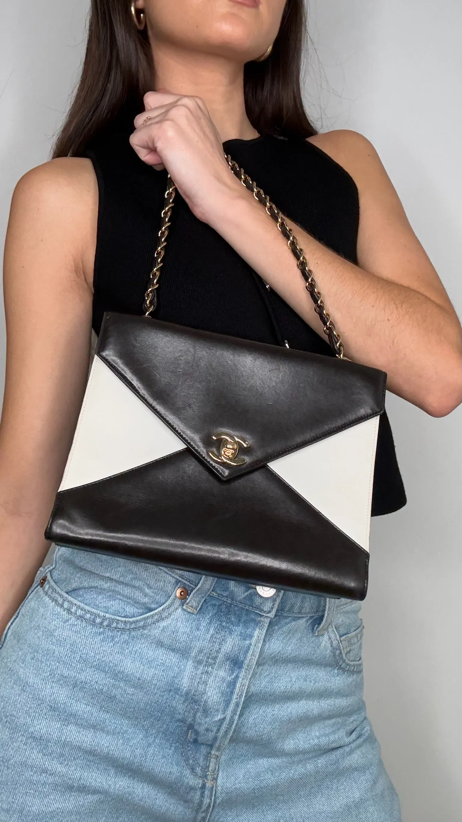 Black & White Flap Bag