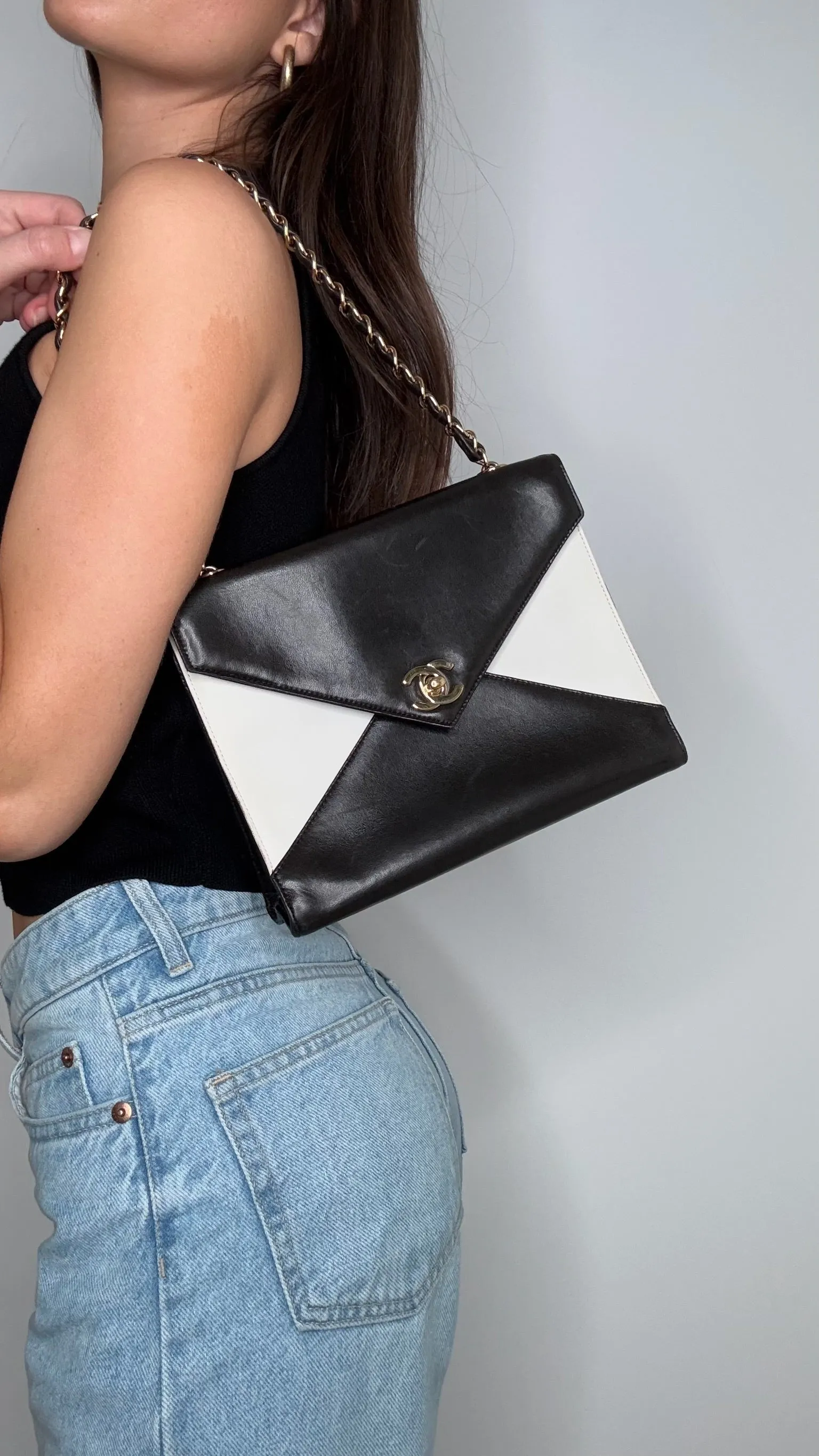 Black & White Flap Bag