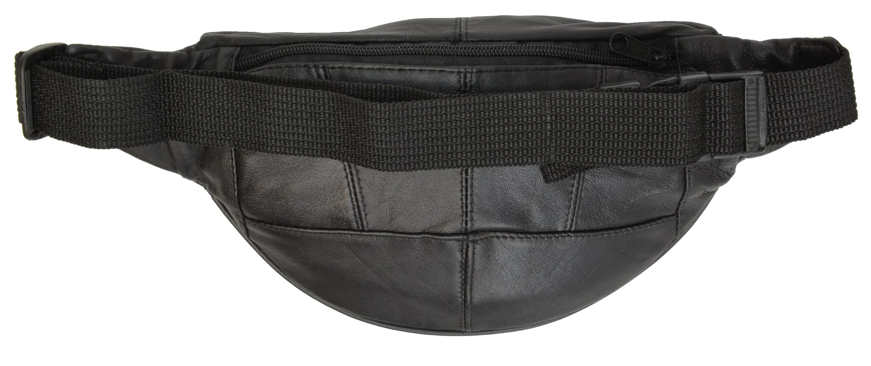 Black Leather Unisex Fanny Pack Waist Bag Hip Pouch Clip Belt cell phone holder by Marshal