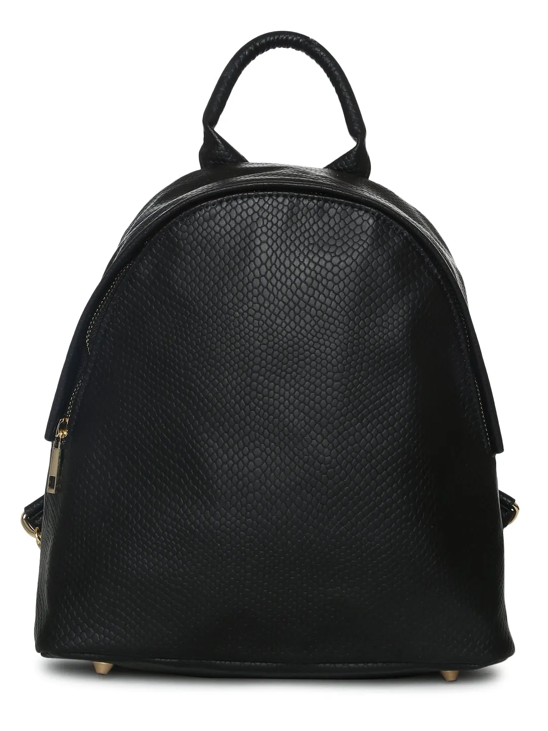 Black Snake PU Backpack with Metallic Chain