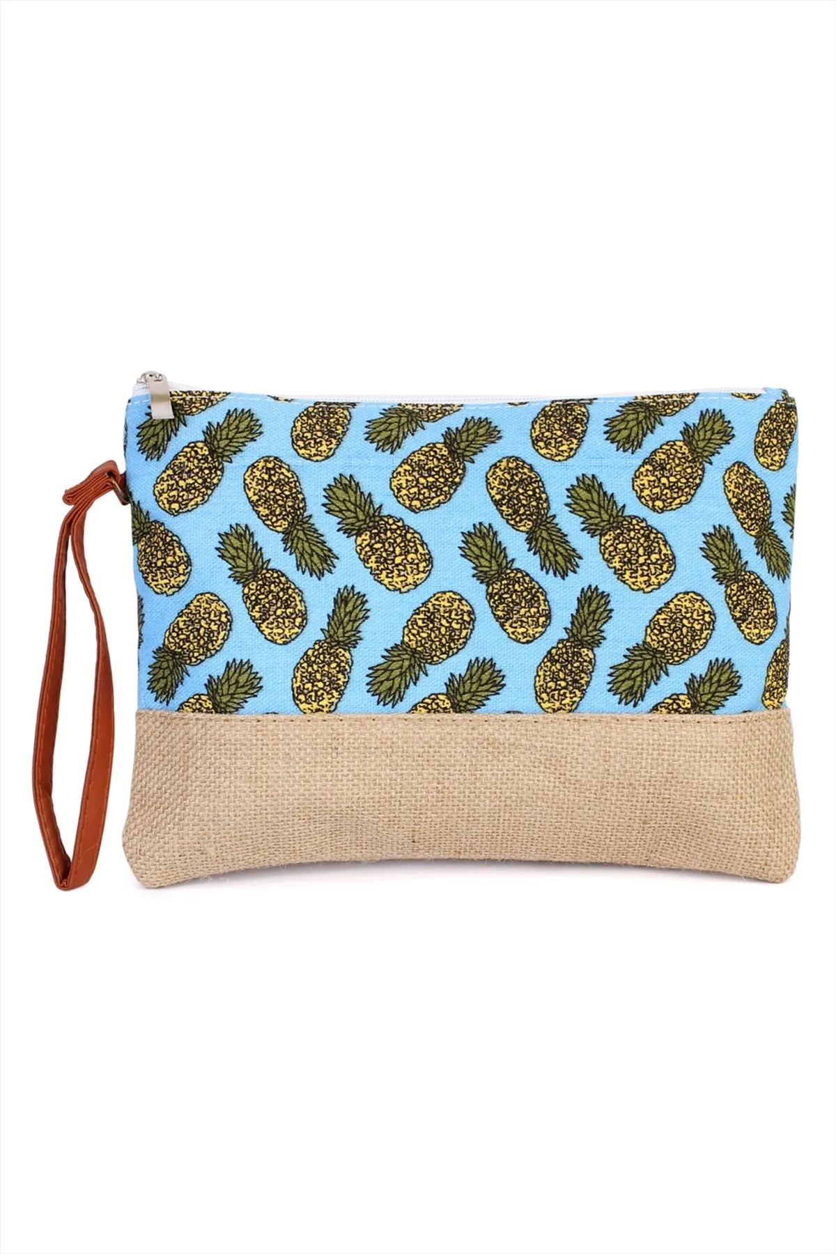 BLUE PINEAPPLE PATTERN COSMETIC BAG