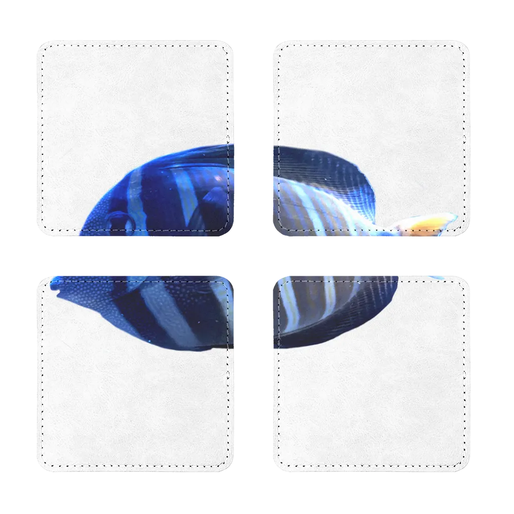 Blue Striped Fish Sublimation Coasters Pack of Four