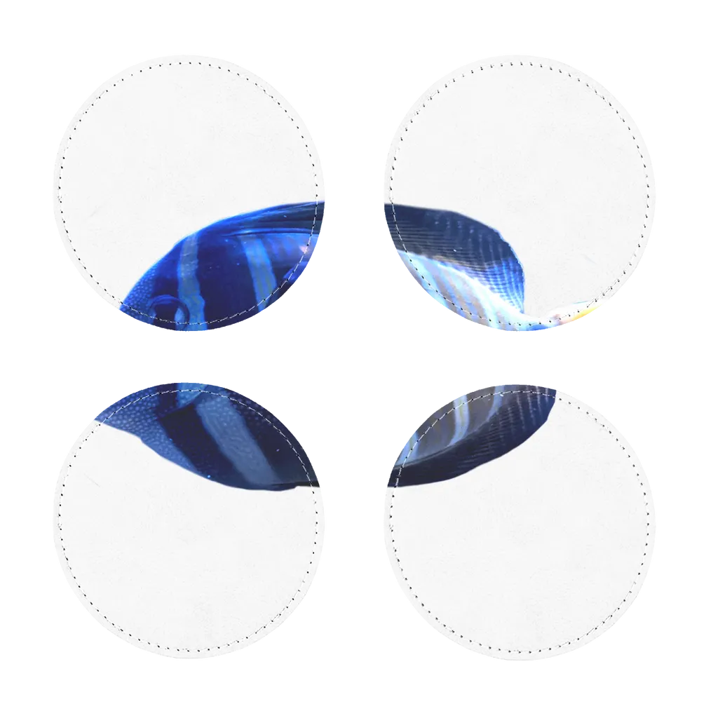 Blue Striped Fish Sublimation Coasters Pack of Four