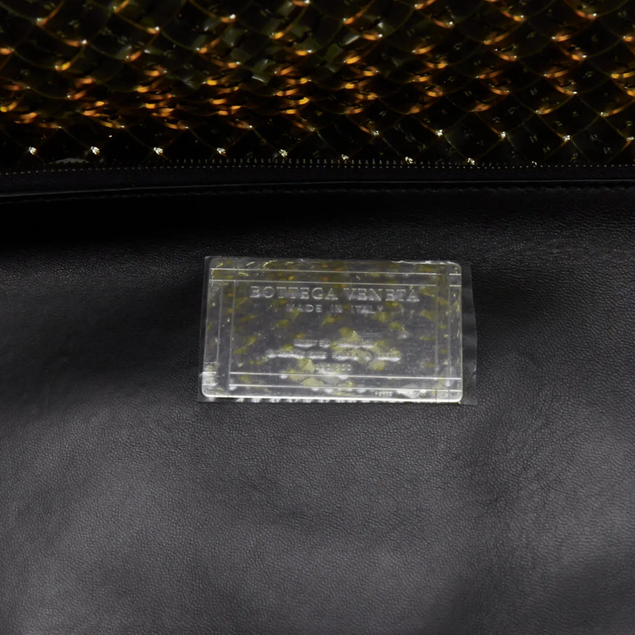 BOTTEGA VENETA Limited Cabat MM clear pvc black leather intrecciato tote bag