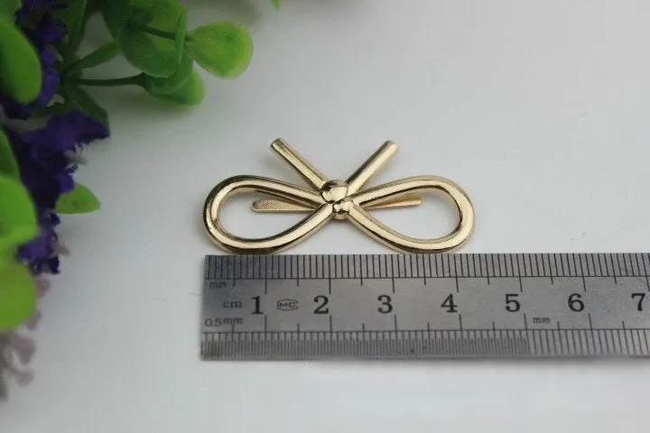 Bow Purse Label 2/20pcs Bag Hardware Charm Gold Gunmetal Black Handmade Purse Handbag Making Metal Decoration 45mm 1 3/4" Wholesale Supplies