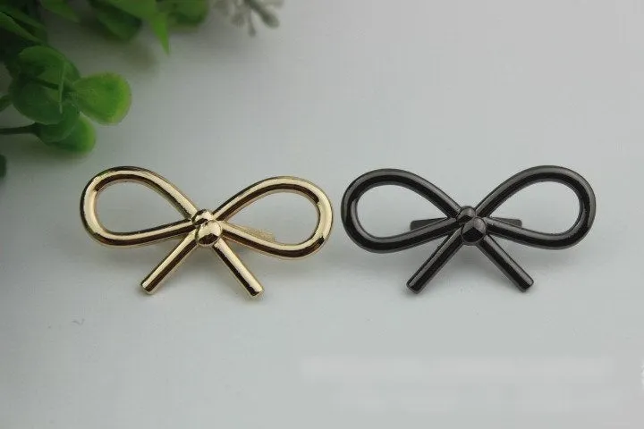 Bow Purse Label 2/20pcs Bag Hardware Charm Gold Gunmetal Black Handmade Purse Handbag Making Metal Decoration 45mm 1 3/4" Wholesale Supplies