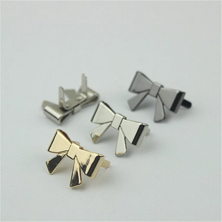 Bow Purse Label 2/20pcs Bag Hardware Charm Gold Silver Gunmetal Handmade Purse Handbag Making Metal Decoration 25mm 1" Wholesale Supplies