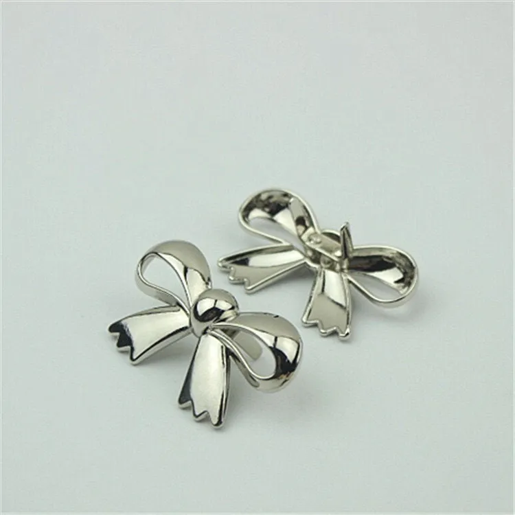 BowKnot Purse Label 1/10pcs Bag Hardware Charm Rose Gold Silver Black Handmade Purse Handbag Making Metal Decoration 45mm Wholesale Supplies