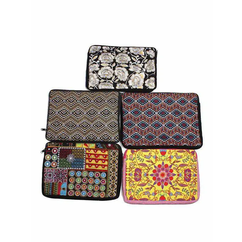 BUNDLE: 5 Piece Embroidered Laptop Padded Bag - Thailand