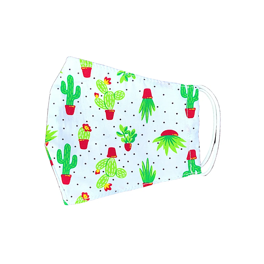 Cactus Cotton Face Mask with Filter Pocket   Free Filter - Thailand