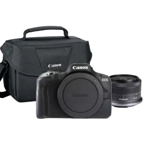 Canon EOS R100 Mirrorless Camera Black with Canon RF-S 18-45mm f/4.5-6.3 IS STM Lens and Canon SLR Gadget Bag