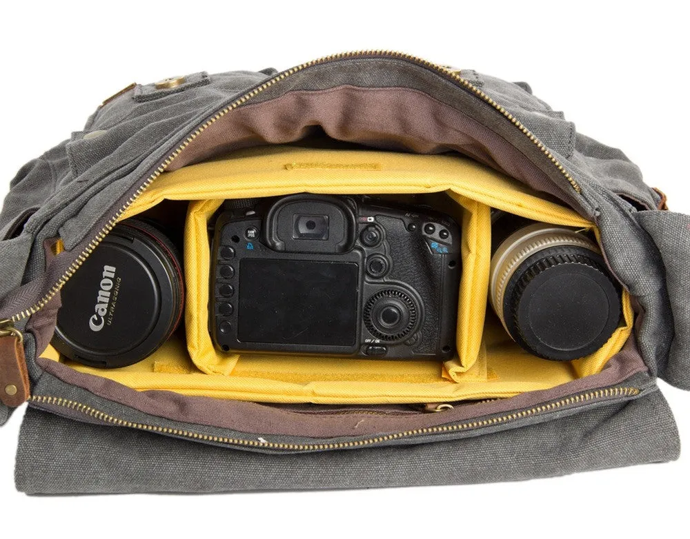 Canvas Army Green DSLR Camera Bag