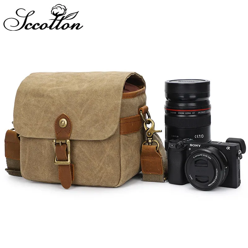 Canvas SLR Camera Bag Mirrorless Camera Bag Sony A6000 A7R Waterproof Single-Shoulder Camera Bag