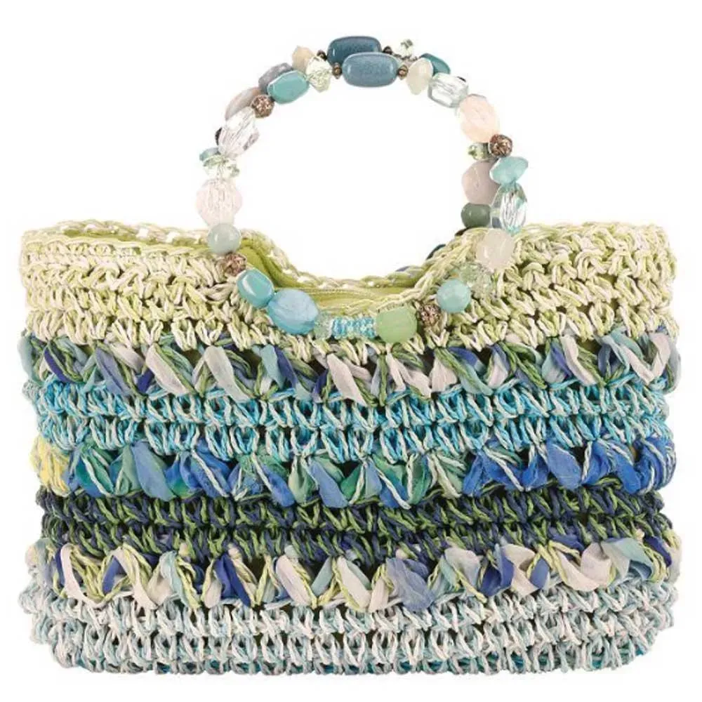 Cappelli Goleta - Womens Crocheted Toyo Straw Satchel Handbag