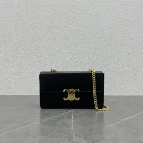 CE Chain Box Triomphe Bag Black For Women 9in/22cm 110803BF4.38NO