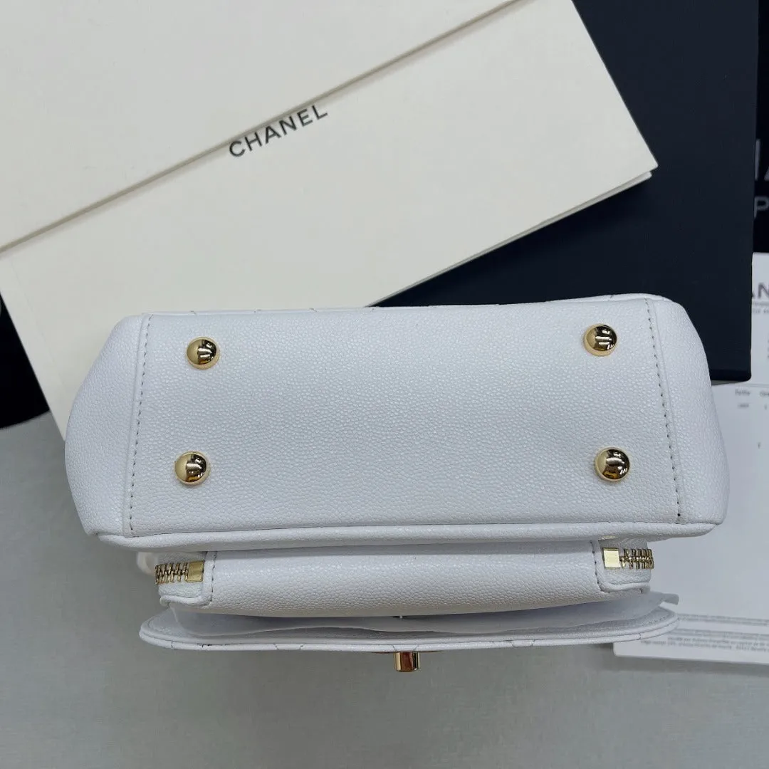 CHLMini Flap Bag Top Handle White For Women 7.5in/19cm