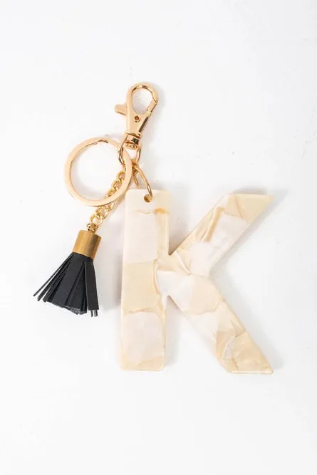 Chunky Acetate Letter Keychain