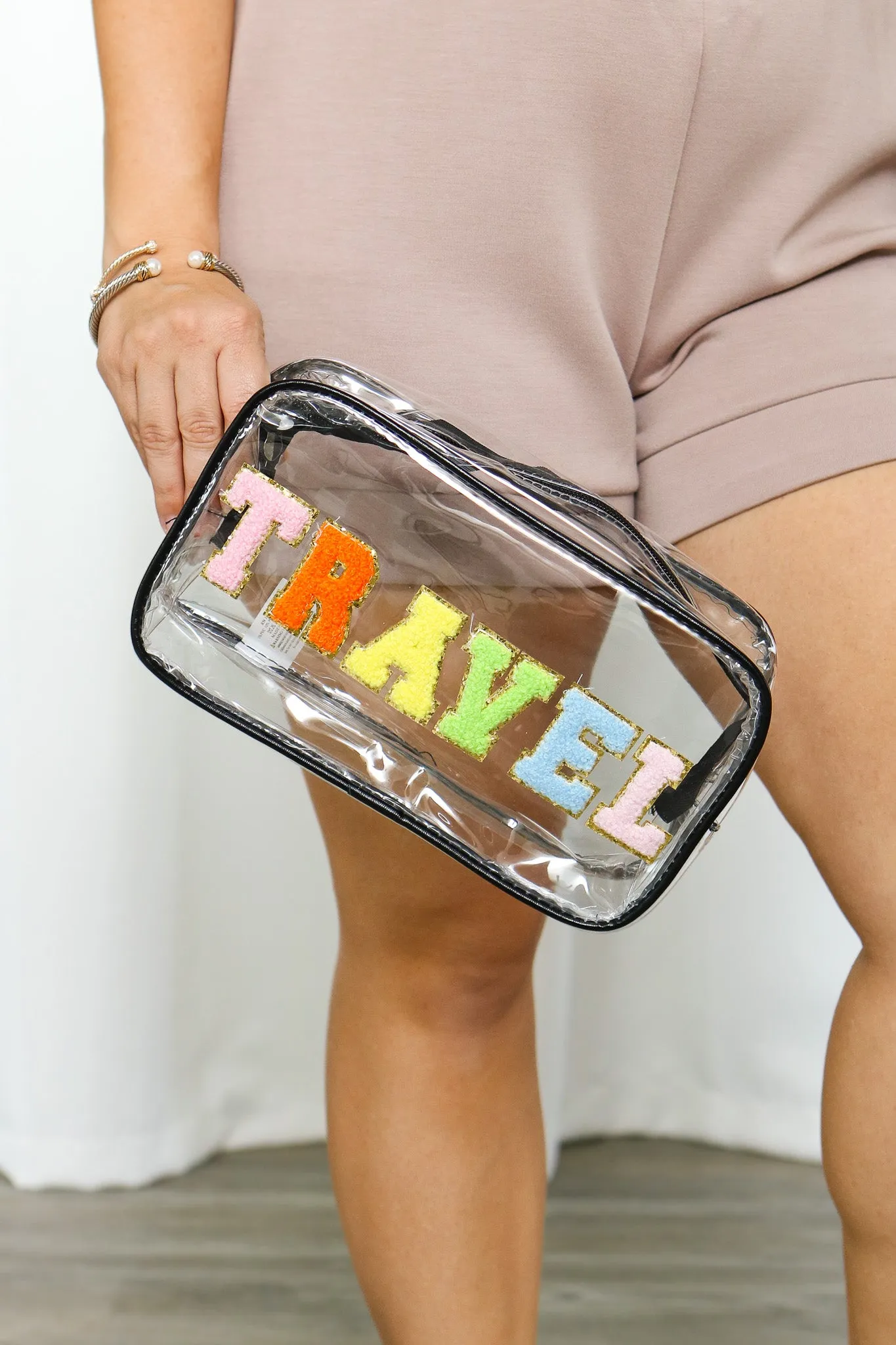 Clear 'TRAVEL' Cosmetic Bag